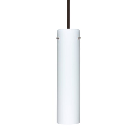 Besa Lighting Stilo 16 Stem Pendant, Opal Matte, Bronze Finish, 1x9W LED 1TT-722407-LED-BR